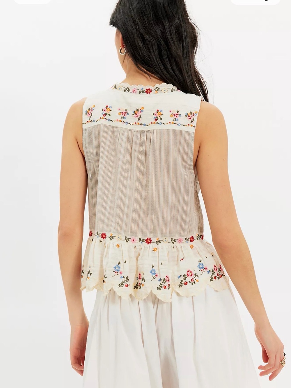 Free People Ellis Embroidered Blouse Size XL - Picture 5 of 9